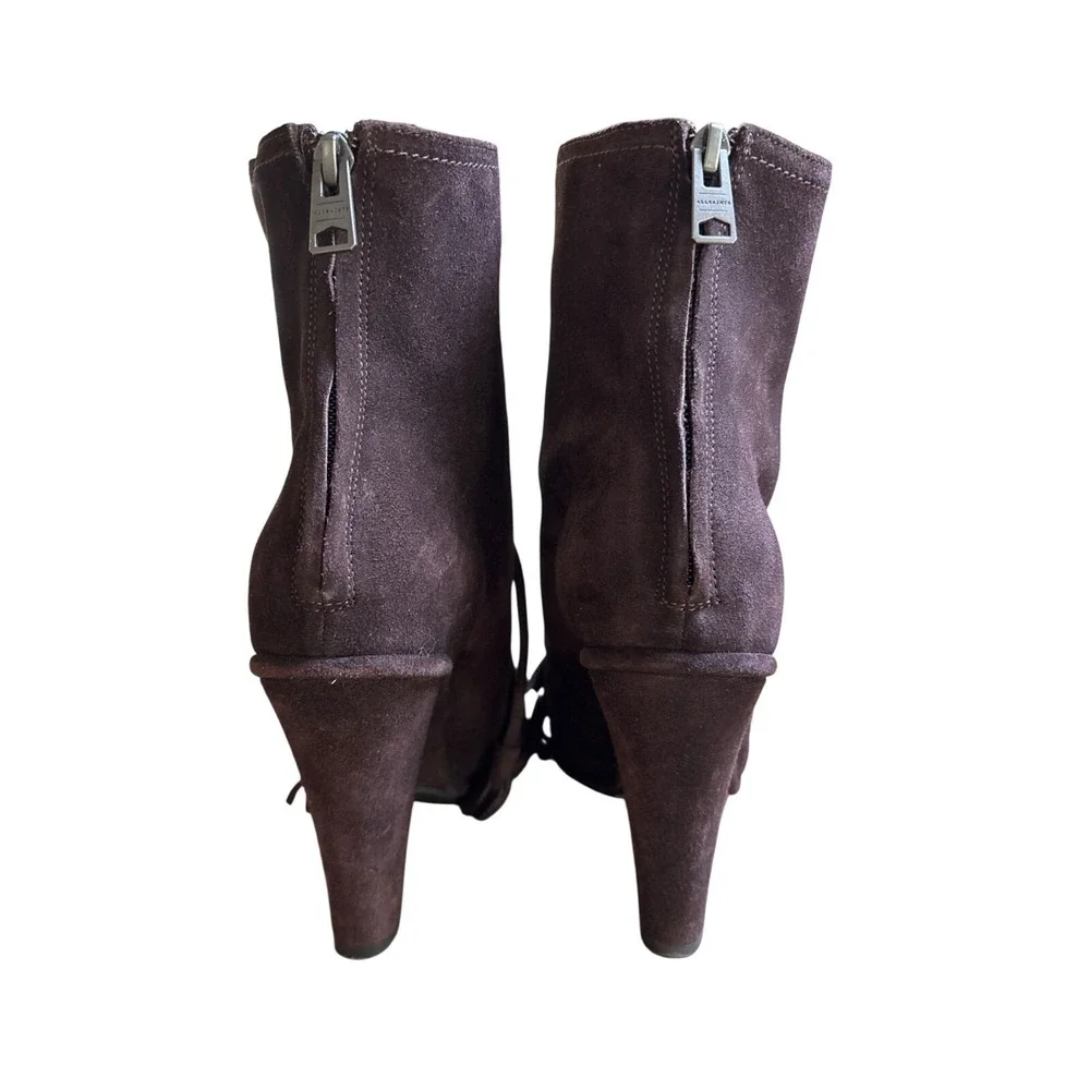 AllSaints Grimsby Size Euro 40 / US 9 Women's Lace Up Boots‎ Booties Heels Brown